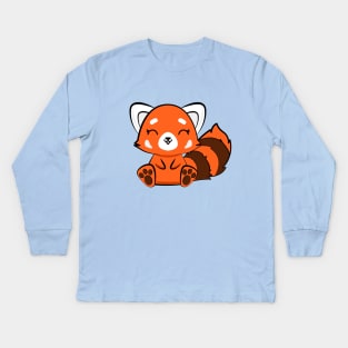 Kawaii Cute Red Panda Kids Long Sleeve T-Shirt